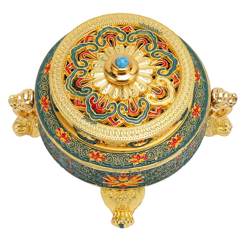 Trinket Incense Burner with Lid Handcraft Antique Polished Process for