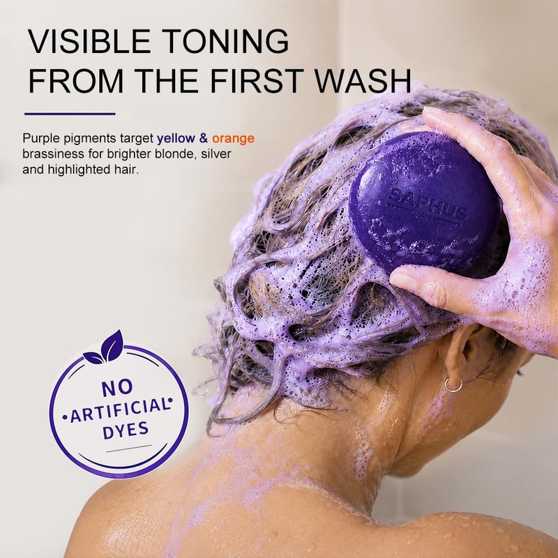 2PCS Purple Toning Shampoo Bar for Blonde Hair, 6oz