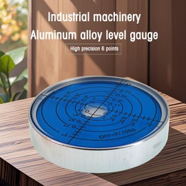 6'/2mm Point high Precision Universal Level Bubble Metal Bubble Water Leveler Cross Level Gauge Small Household (Blue Luminous Magnetic)