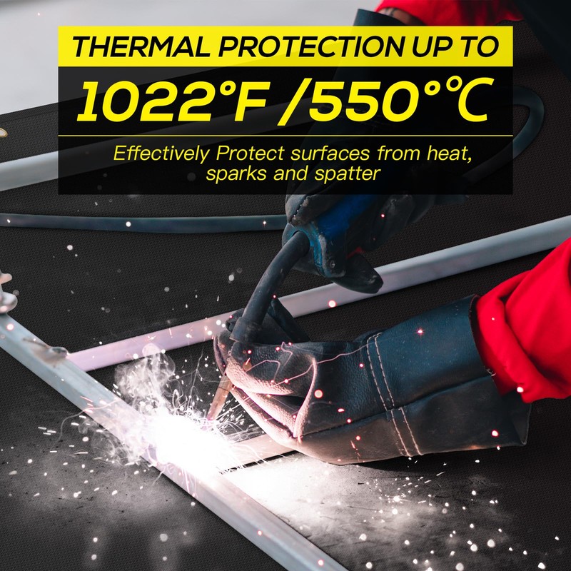 6x8ft Welding Blanket, Silicone Coated Fiberglass Fire Blanket, Welding Blanket