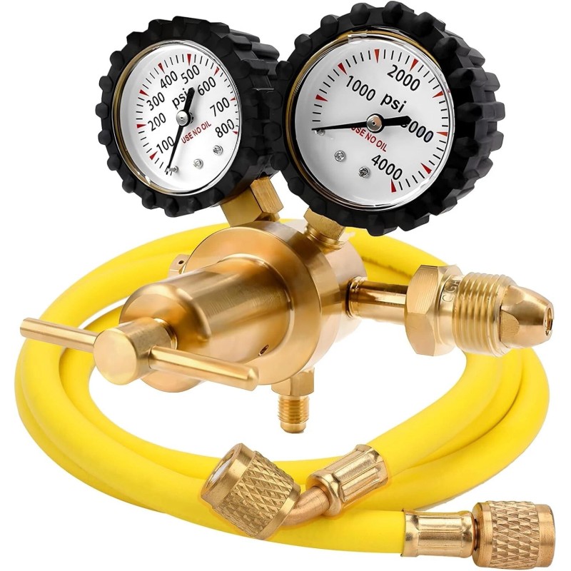 Unbranded Professional Nitrogen Regulator w/ Hose 0-800 PSI Output Pressure