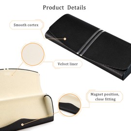 LifeArt Eyeglass Case Hard Shell, Portable Eyeglasses Case for Women and Men, fashionable PU Leather Sunglasses Case, Lightweight