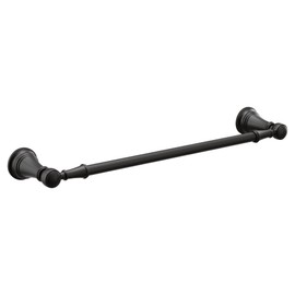 Moen YB8418BL Weymouth 18-Inch Single Towel Bar, Matte Black