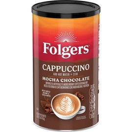Folgers Cappuccino Mocha Chocolate Instant Coffee Beverage Mix, 16 Ounces