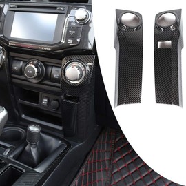 JeCar for 4Runner Air Conditioning Switch Panel Cover for 4Runner Accessory Decoration Trim Frame ABS for Toyota 4Runner 2010 2011 2012 2013 2014 2015 2016 2017 2018 2019 Carbon Fiber Pattern 2Pcs
