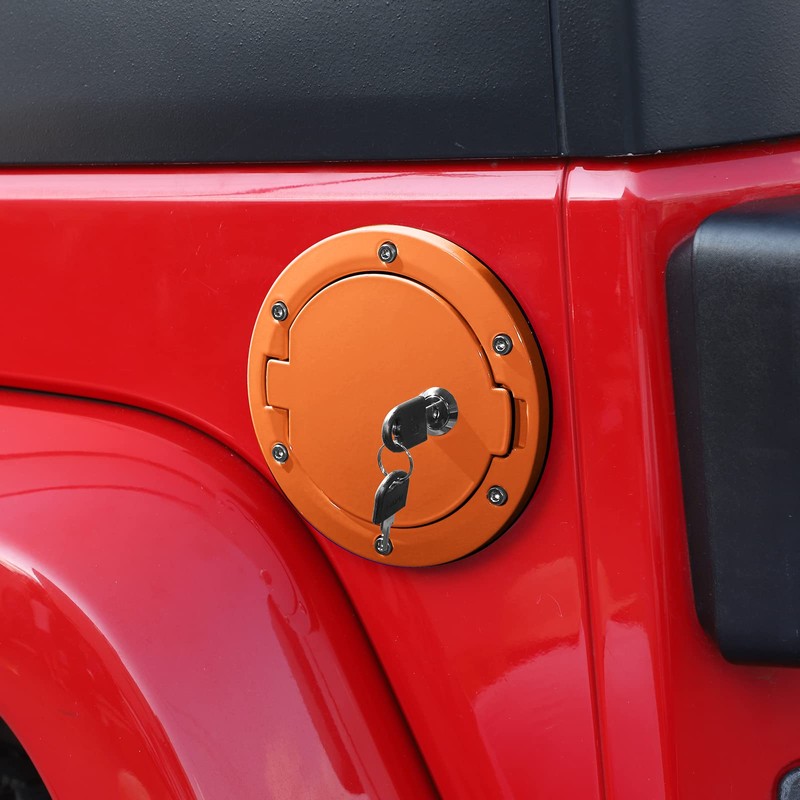 JeCar Fuel Filler Door Locking Gas Cap Cover Exterior Accessories