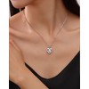 Moissanite Heart Pendant Necklace for Women,2 Carat Necklace Engraved with