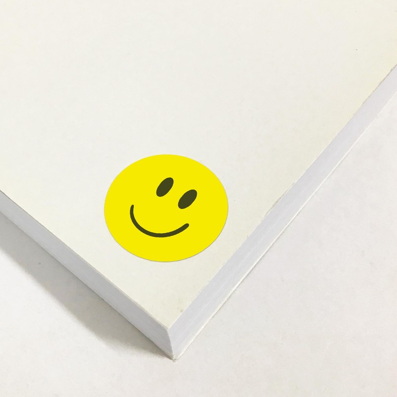 2000 Pack - 0.5" Smiling Happy Smile Face Stickers, Yellow