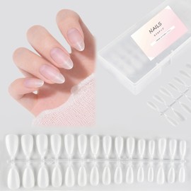 Nail Tips, False Nails, Ultra Thin, Natural Fit, Clear, Set of 300, Double-Sided Sanding, for Nails, DIY, Practice, Professional Use, Small Nails, Girls, Kids, Storage Case Included