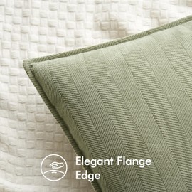 MIULEE Set of 2 Cushion Covers, 40 x 40 cm, Bean Green, Chenille Cushion Covers, Sofa Cushion, Decorative Cushion, Elegant Design for Couch, Sofa, Living Room