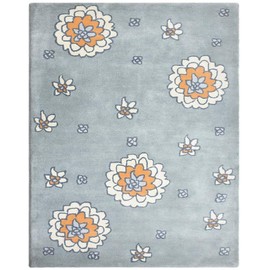 Hand Tufted Wool ECO-Friendly Area Rugs - 5'x7'6'', Rectangle Shape, Gray, Floral Modern Design, High Pile Thick Handmade Anti Skid Area Rugs for Living Room, Bed Room (K03107)