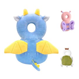 Bambebe Baby Head Protection Pillow Head Protection Backpack Safety Pads Adjustable Size Baby Head Protector for 4-24 Months Toddler Baby Safety Helmet Baby Harness Baby Walking(Dragon)