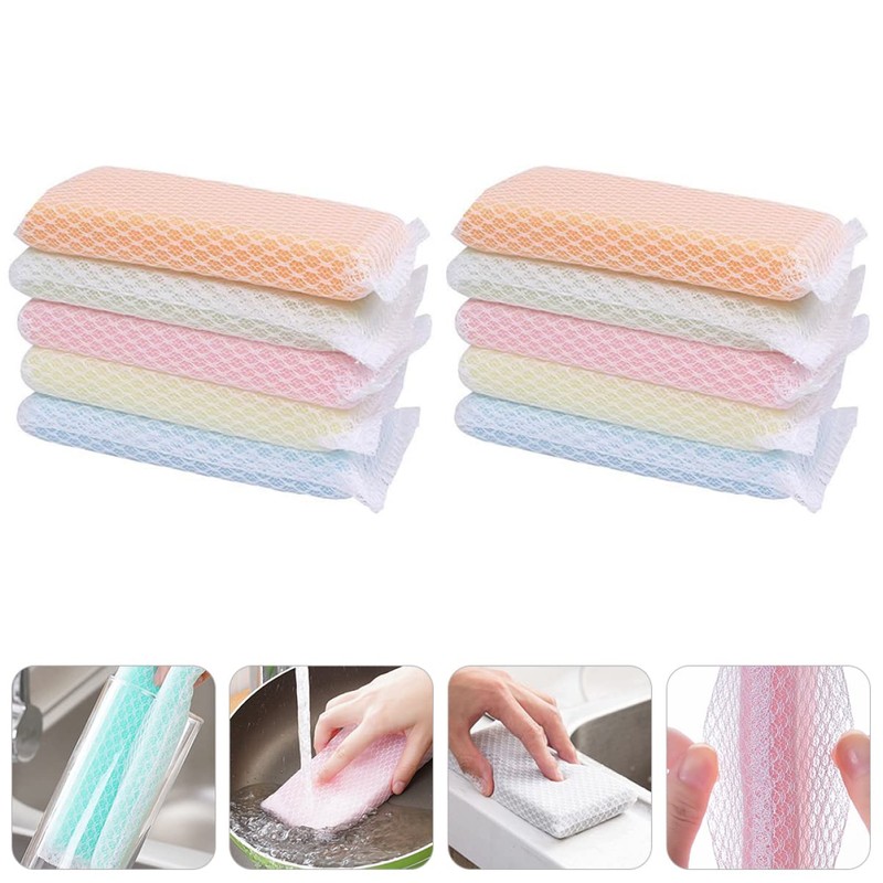 Beavorty Pcs Dishwashing Brush Sponge Cleaning Pad Scouring Cloth for
