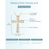 yoalincy Moissanite Cross Necklace for Women Sterling Silver Twisted Cross