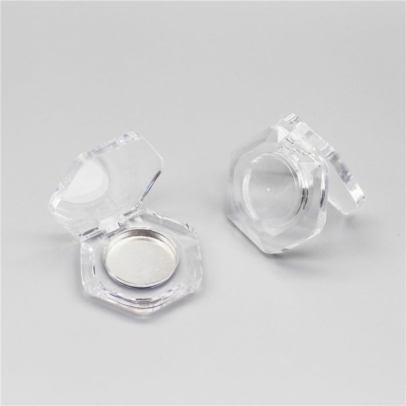 siawadeky Eyeshadow Case, Transparent Empty Containers, Hexagon, Set of 8,