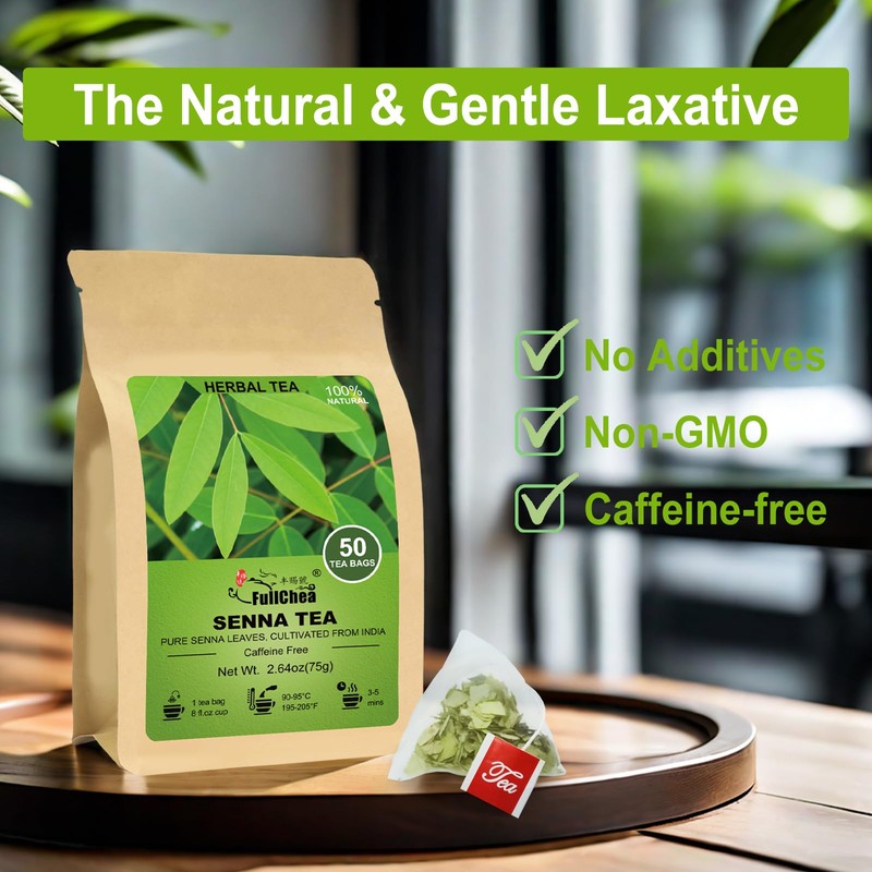 FullChea - Senna Tea, 50 Teabags, 1.5g/bag - Naturally Senna