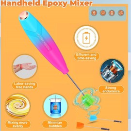 Epoxy Resin Mixer,Paint Mixer,Electric Stirrer Resin Mixer for Minimizing Bubbles, Epoxy Resin Mixer, Resin Stirrer for Resin, Silicone Mixing, DIY Crafts Tumbler (Rose Red)