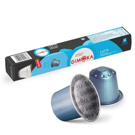 Gimoka Espresso Pods Latte Flavored 100 Aluminum Capsules Compatible with Nespresso