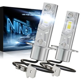 NINEO H3 LED Fog Light Bulbs,H3 LED Bulb 1:1 Mini Size 6500K White 500% Super Bright Easy Installation,Pack of 2