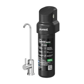 Pureal Hybrid Home PPU-1000D Under Sink Water Filter System with Faucet, 10K Gallons, NSF/ANSI 42&372, Mineral Sediment Carbon Block KDF Polyphosphate Filter for Scale & Lead & Chlorine