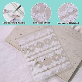 CESTSIREN Large Lace Nail Art Stickers, White Nail Decals, Self-Adhesive, Nail Accessories for Women, Nail Decorations