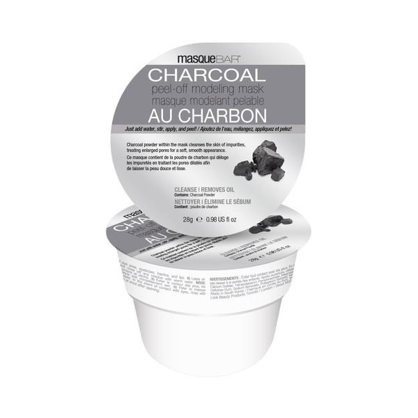 Masque Bar Charcoal Peel-Off Modeling Mask - For Acne, Blemishes, Oily Skin, & Blackheads, Facial Pore Refiner - Made in Korea