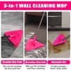 Wall Mop with Long Handle 80 inches, Upgraded 180? Collapsible