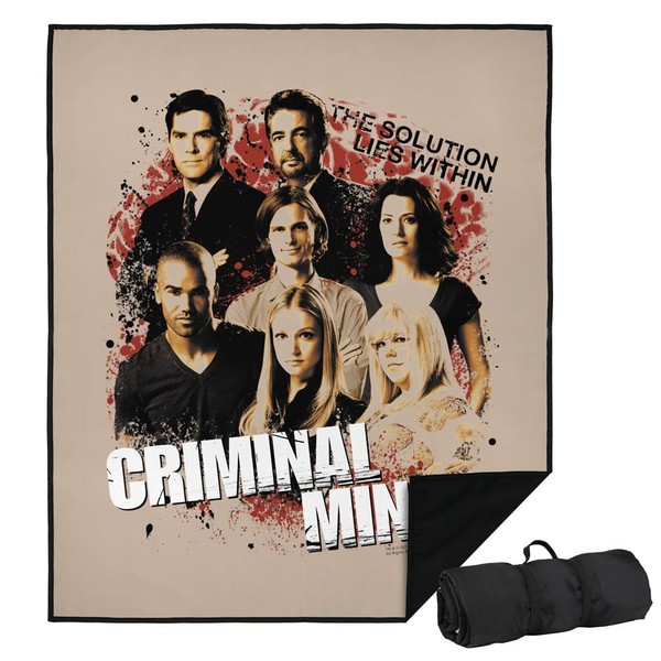 LOGOVISION Criminal Minds Picnic Outdoor Blanket, 50"x60" Solution Lies Within,