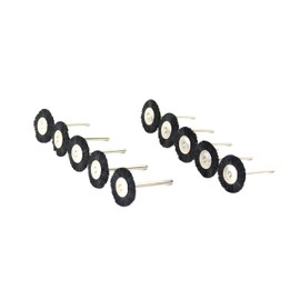 TMAX 10 pc Nylon Plastic Bristle 3/4 Inch Flat Wire Brush #403 1/8 Inch Shank for Dremel Rotary Tools