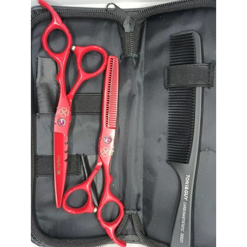 Ureshii Hanzo Tijeras Barbero-estilista 440 C, Ureshíí Hanzo, 6 Rojo