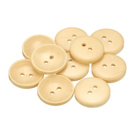 sourcing map 10pcs 36L Wooden Sewing Button 7/8"(23mm) 2 Holes Wood Round Craft Replacement Buttons for Clothing DIY Crafts Decoration, Natural Wood