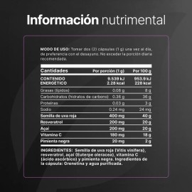 Resveratrol De 400 Cáps Con Semilla De Uva Roja Acai. B Life Sin Sabor