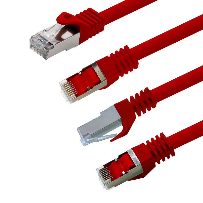 1aTTack.de 1,0m - rot - 1 Stück CAT.7 Netzwerkkabel Patchkabel