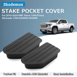 Shademax Stake Pocket Covers Custom Fit for 2019-2024 2025 2026 GMC Sierra and Chevy Silverado Accessories Truck Bed Rail Hole Plugs Stake Pocket Caps Cover (Set of 2)