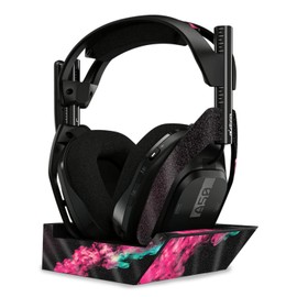 MightySkins Glossy Glitter Skin Compatible with Astro A50 Wireless Headphones + Base Station (Gen 4) - Magenta Smoke | Protective, Durable High-Gloss Glitter Finish | Easy to Apply | Made in The USA