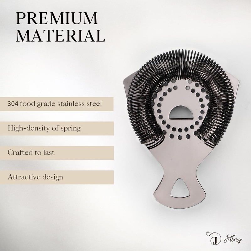 Jettory Cocktail Strainer, Cocktail Strainer, Stainless Steel Bar Strainer, Suitable