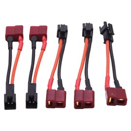Blomiky 5 Pack Female T Plug to Male SM-2P Plug Extend Adapter Cable for B6 B6AC C150 T240 T400 Smart Charger and 1 to 8 Octopus Extend Cable/SM-2P to T *5