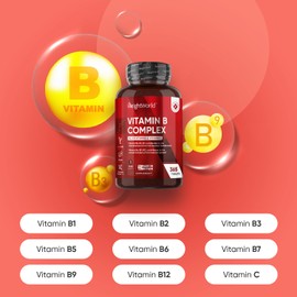 WeightWorld WeightWorld Vitamin B Complex | 365 Vegan Tablets (1 Year Supply) | Vitamin B1, B2, B3, B5, B6, B7 (Biotin), B9, B12 (Methylcobalamin) & C | Unflavoured | One Tablet a Day | Made in The UK