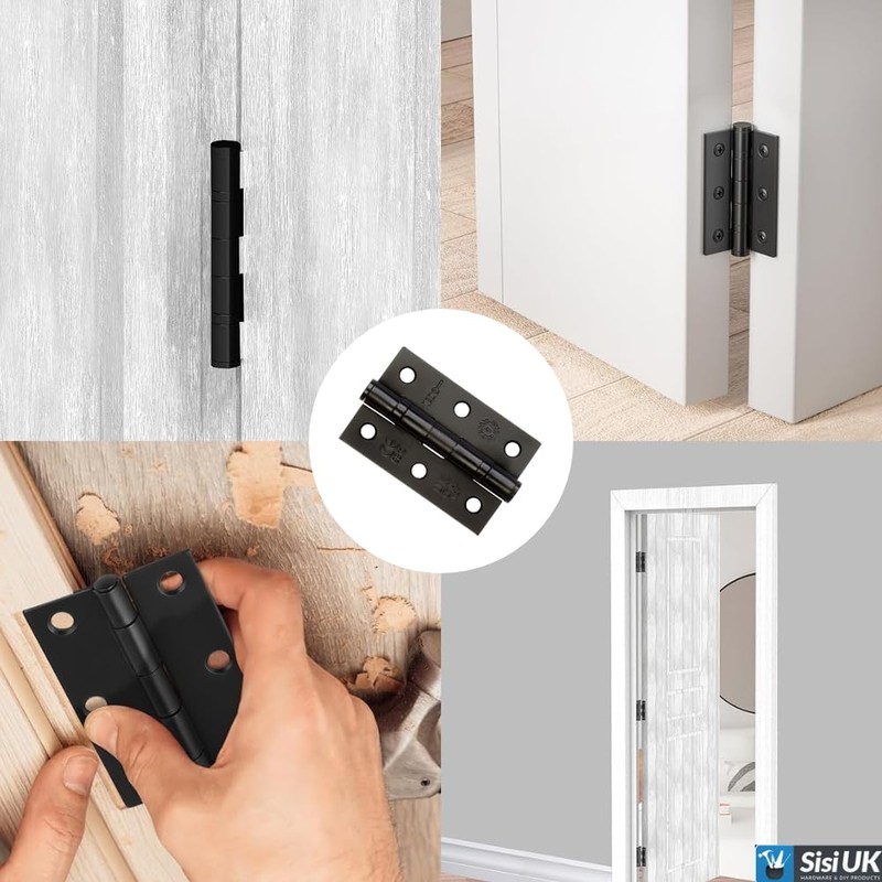 Door Hinges 3 inch Black Ball Bearing Butt Hinges Grade