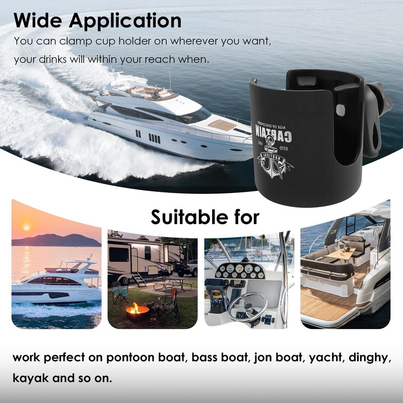 Boat Rail Cup Holder,Marine Drinks Cup Holder for Bimini Top