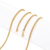 Fiusem Gold Plated Wheat Chain Necklace for Men, 3mm Gold