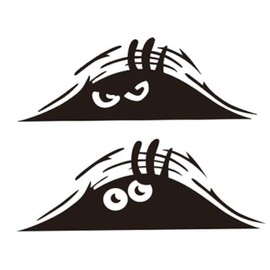 NA 2 Pcs 3D Funny Peeking Monster Stickers Scary Eyes Car Stickers Peeking Elf Car Decal Waterproof Car Decal for Car Window Bumper Laptop Motorcycle Black