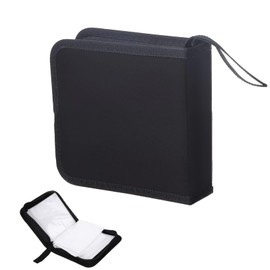 CD Case, Holds 40 CD Storage Pouches, Car and Home CD Organizer, CD Oxford Cloth Organizer, With Zipper, Convenient Carrying, for Office, Travel and Car, Black