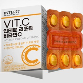 Lipozm Liposomal Vitamin C Vitamin C Nutrient Water Soluble Max Liposomal 500mg 30 Tablets, 2 Pieces / 리포즘 리포좀 비타민C 비타민씨 영양제 수용성 맥스 리포조말 500mg 30정, 2개