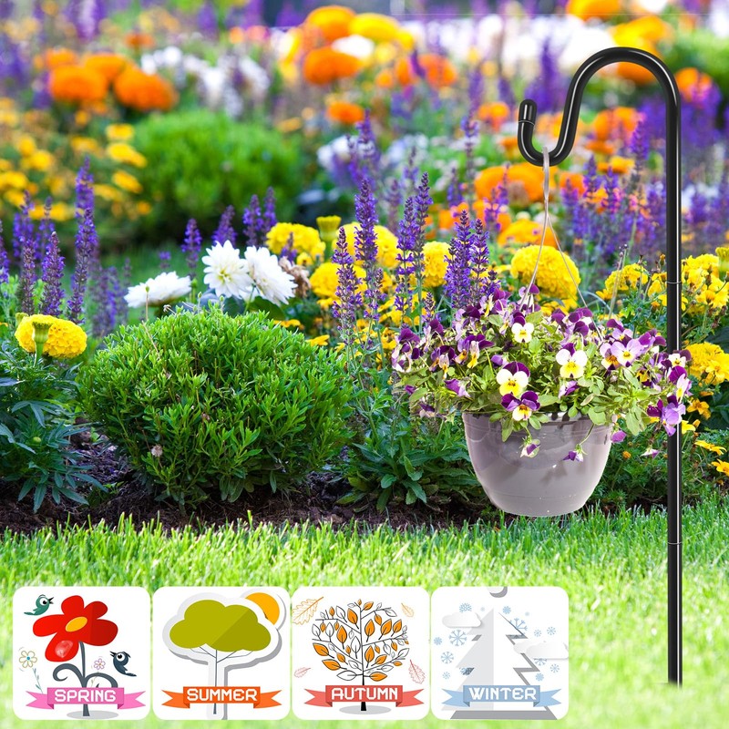 Hicarer 24 Pack 25 Inch Shepherds Hooks Outdoor Plant Hanger