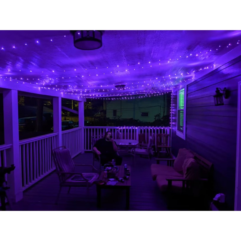 QITONG 2 Pack Purple Solar Fairy Lights Outdoor Waterproof, Each