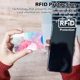 sundee RFID Blocking Credit Card Protector Sleeves - 10 Pack Contactless Card Security Sleeves - Prevent Identity Theft for Cards - Slim Design for Wallets/Wallets, General X 10, Minimalist