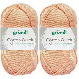 Gründl Cotton Quick Crochet Yarn 100% Cotton 134 Apricot 2 x 50 g