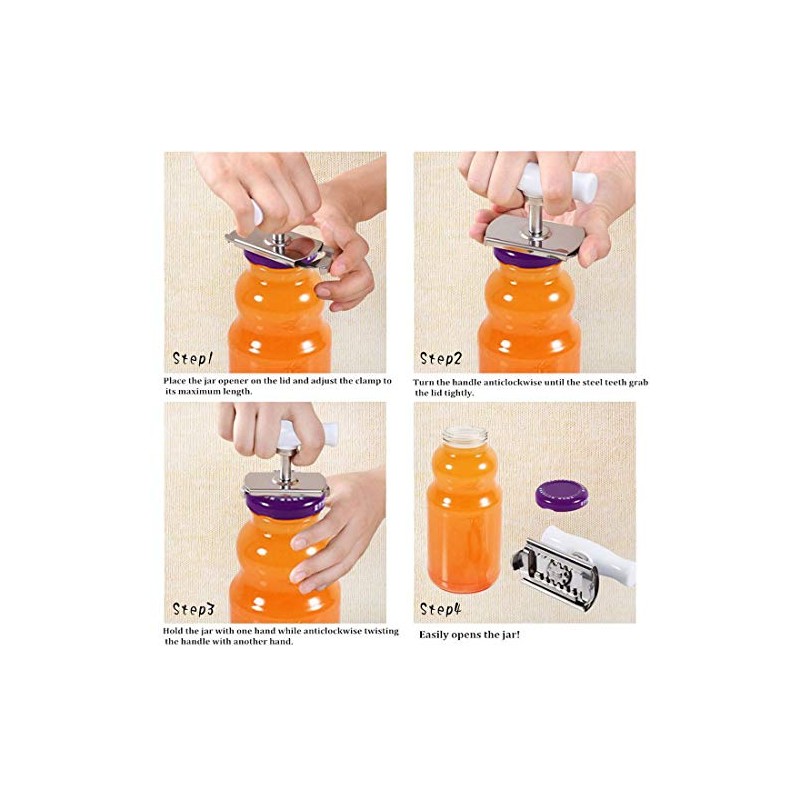 Jar Opener Multifunction Adjustable for 1-4 inches Bottle Can, Stainless