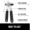 GORILLA GRIP Stainless Steel Can Opener, Smooth Edge, Easy Turn,